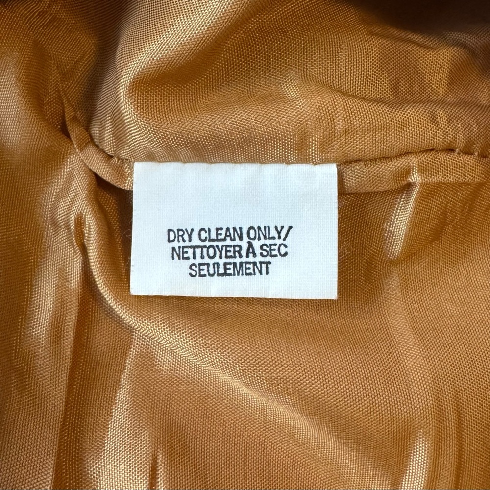 Vintage Club Monaco Tan Mustard Camel Lined Linen Cropped Pants, size 2 - Picture 9 of 9
